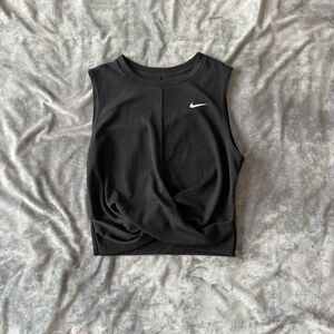Nike Black Cropped Tank Top Fitted Athletic